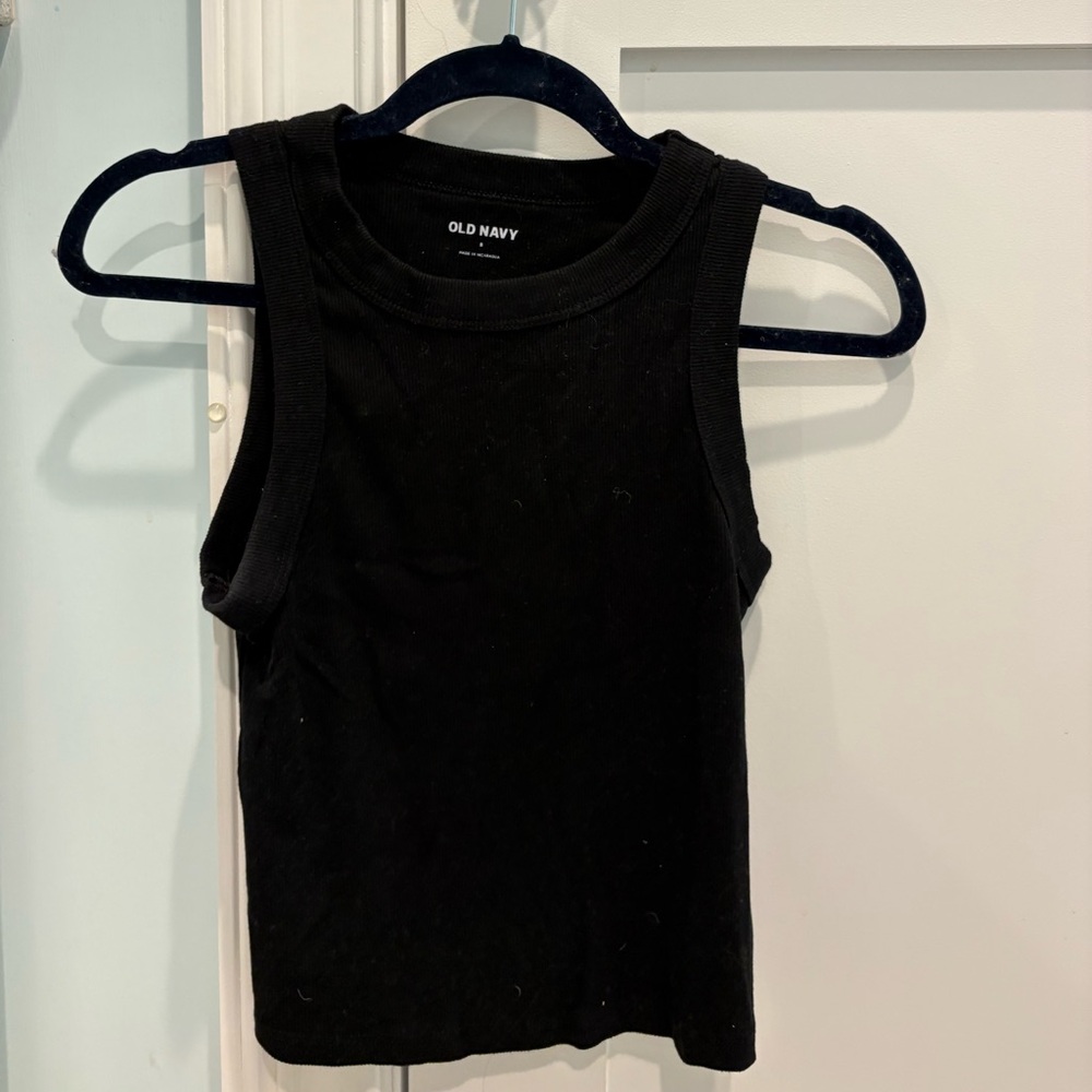 OLD NAVY Snug Crop Black Tank Top